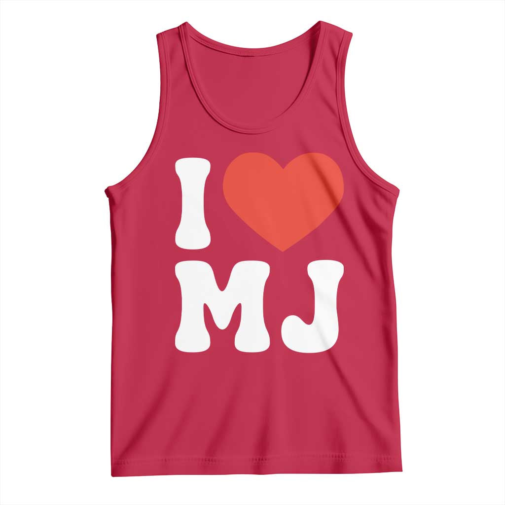 I Heart MJ Classic Graphic Tribute Tank Top Love Pop Legend Iconic Culture Music Fan Favor