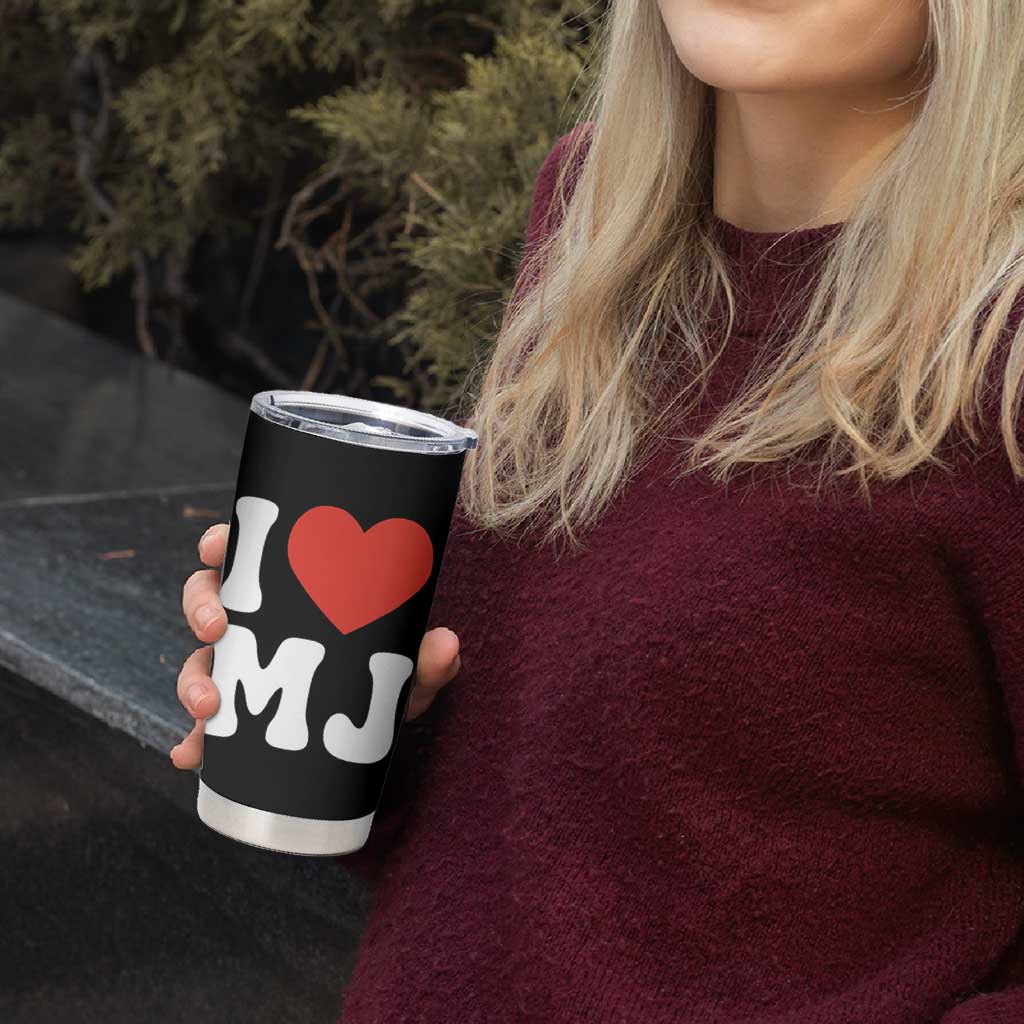 I Heart MJ Classic Graphic Tribute Tumbler Cup Love Pop Legend Iconic Culture Music Fan Favor
