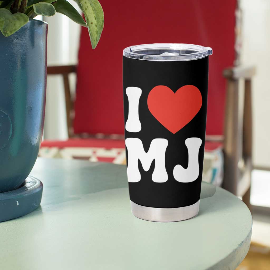I Heart MJ Classic Graphic Tribute Tumbler Cup Love Pop Legend Iconic Culture Music Fan Favor