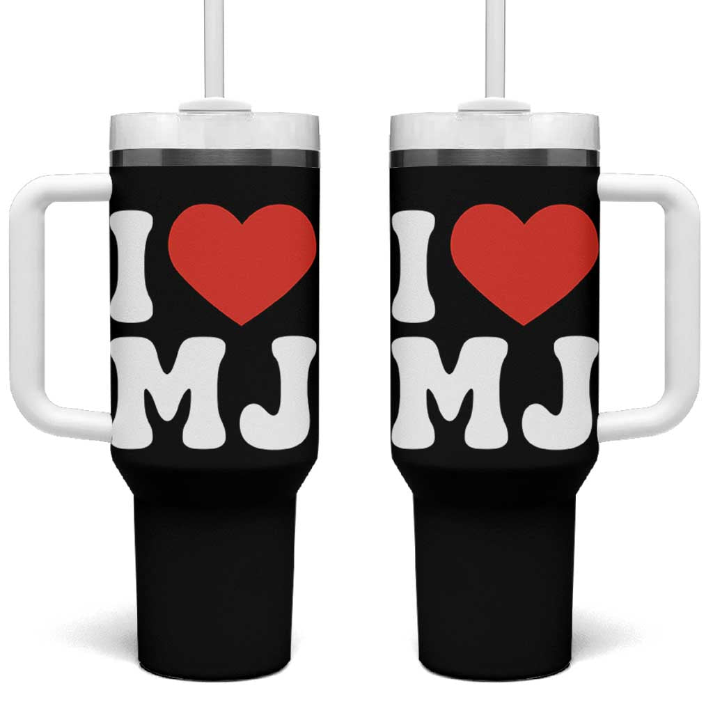 I Heart MJ Classic Graphic Tribute Tumbler With Handle Love Pop Legend Iconic Culture Music Fan Favor