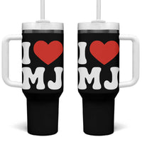 I Heart MJ Classic Graphic Tribute Tumbler With Handle Love Pop Legend Iconic Culture Music Fan Favor