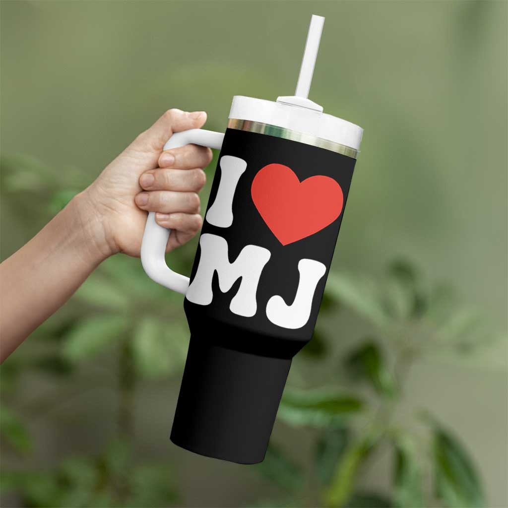 I Heart MJ Classic Graphic Tribute Tumbler With Handle Love Pop Legend Iconic Culture Music Fan Favor