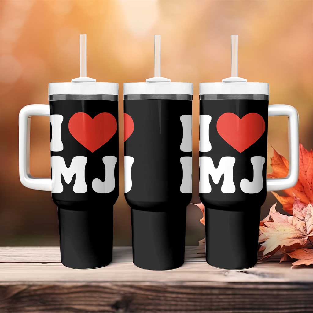 I Heart MJ Classic Graphic Tribute Tumbler With Handle Love Pop Legend Iconic Culture Music Fan Favor
