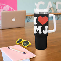I Heart MJ Classic Graphic Tribute Tumbler With Handle Love Pop Legend Iconic Culture Music Fan Favor