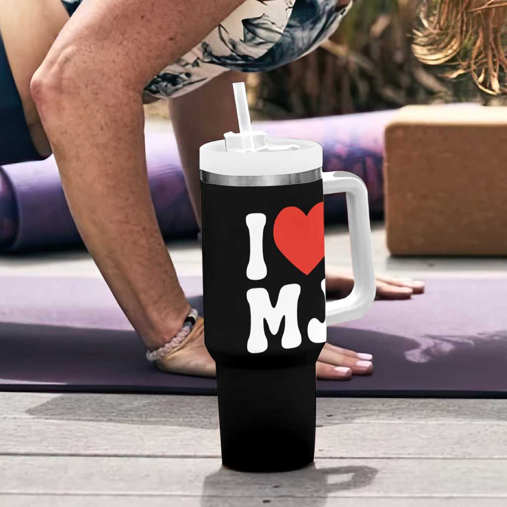 I Heart MJ Classic Graphic Tribute Tumbler With Handle Love Pop Legend Iconic Culture Music Fan Favor
