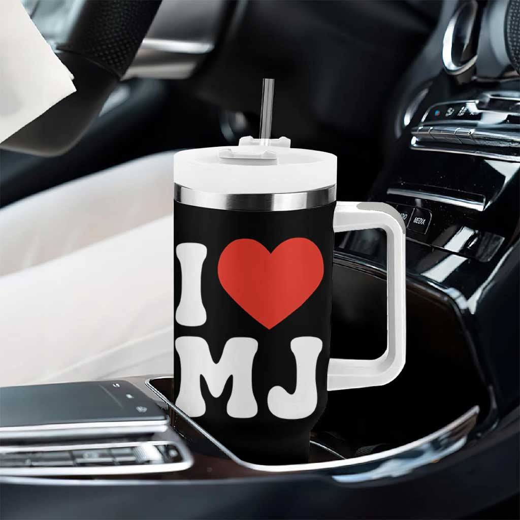 I Heart MJ Classic Graphic Tribute Tumbler With Handle Love Pop Legend Iconic Culture Music Fan Favor