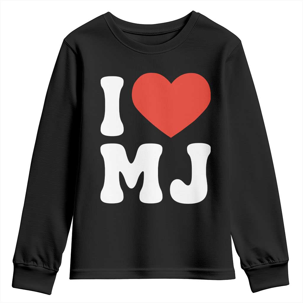 I Heart MJ Classic Graphic Tribute Youth Sweatshirt Love Pop Legend Iconic Culture Music Fan Favor