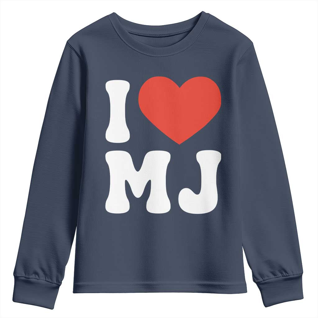 I Heart MJ Classic Graphic Tribute Youth Sweatshirt Love Pop Legend Iconic Culture Music Fan Favor