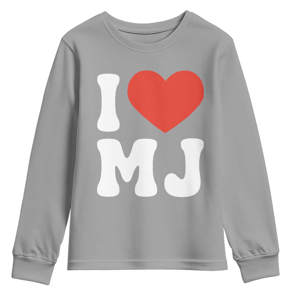 I Heart MJ Classic Graphic Tribute Youth Sweatshirt Love Pop Legend Iconic Culture Music Fan Favor