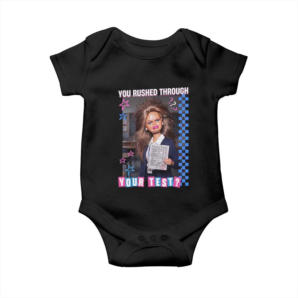 Sarcastic You Rushed Through Your Test Doll Meme Baby Onesie Teacher Reaction Humor Final Exams