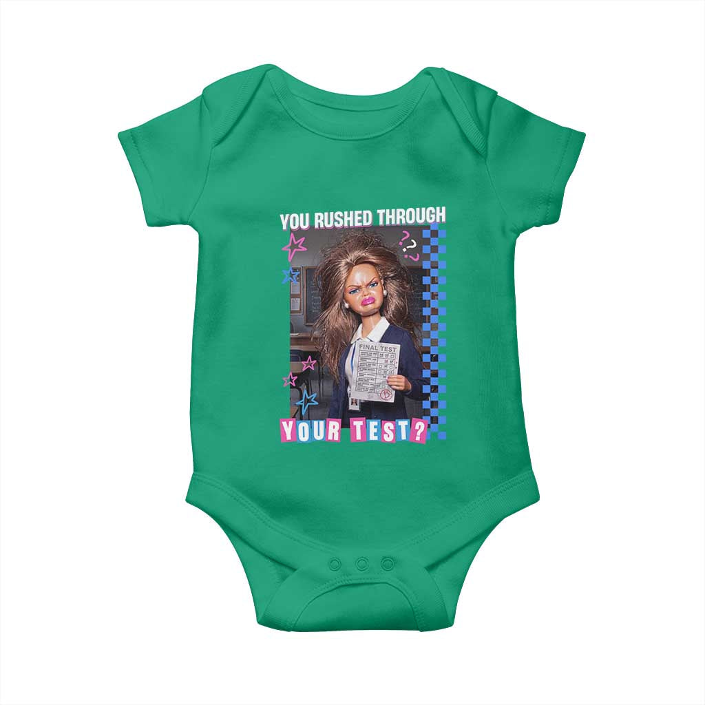 Sarcastic You Rushed Through Your Test Doll Meme Baby Onesie Teacher Reaction Humor Final Exams