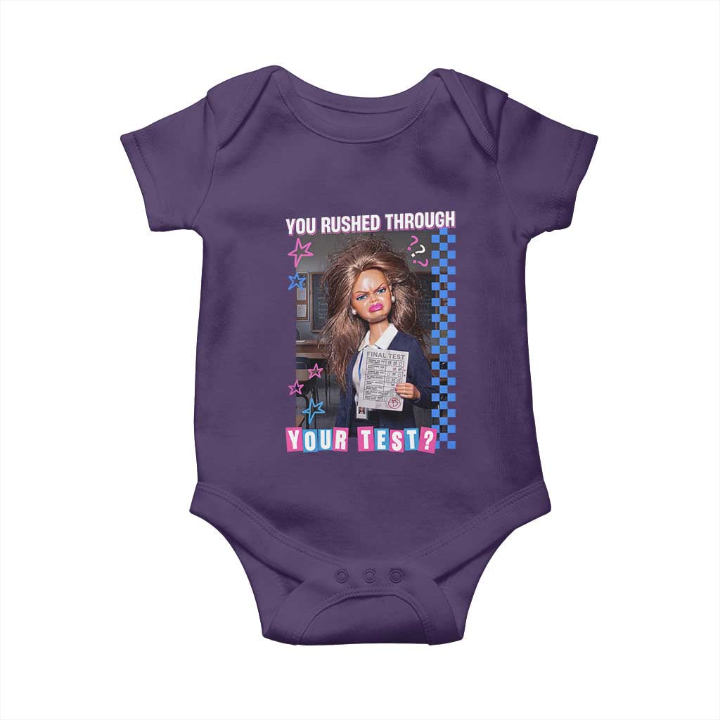 Sarcastic You Rushed Through Your Test Doll Meme Baby Onesie Teacher Reaction Humor Final Exams