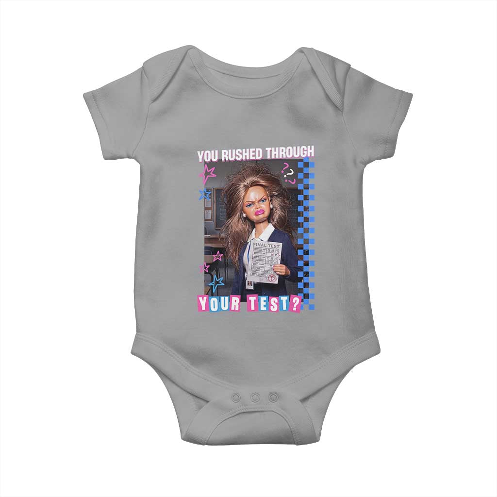 Sarcastic You Rushed Through Your Test Doll Meme Baby Onesie Teacher Reaction Humor Final Exams