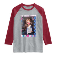 Sarcastic You Rushed Through Your Test Doll Meme Raglan Shirt Teacher Reaction Humor Final Exams