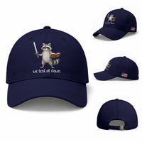 We Test At Dawn Raccoon Warrior Baseball Cap Funny Student Teacher Exam Motivation
