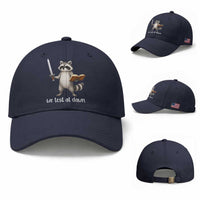 We Test At Dawn Raccoon Warrior Baseball Cap Funny Student Teacher Exam Motivation