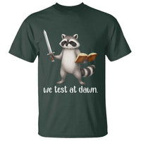 We Test At Dawn Raccoon Warrior T Shirt Funny Student Teacher Exam Motivation