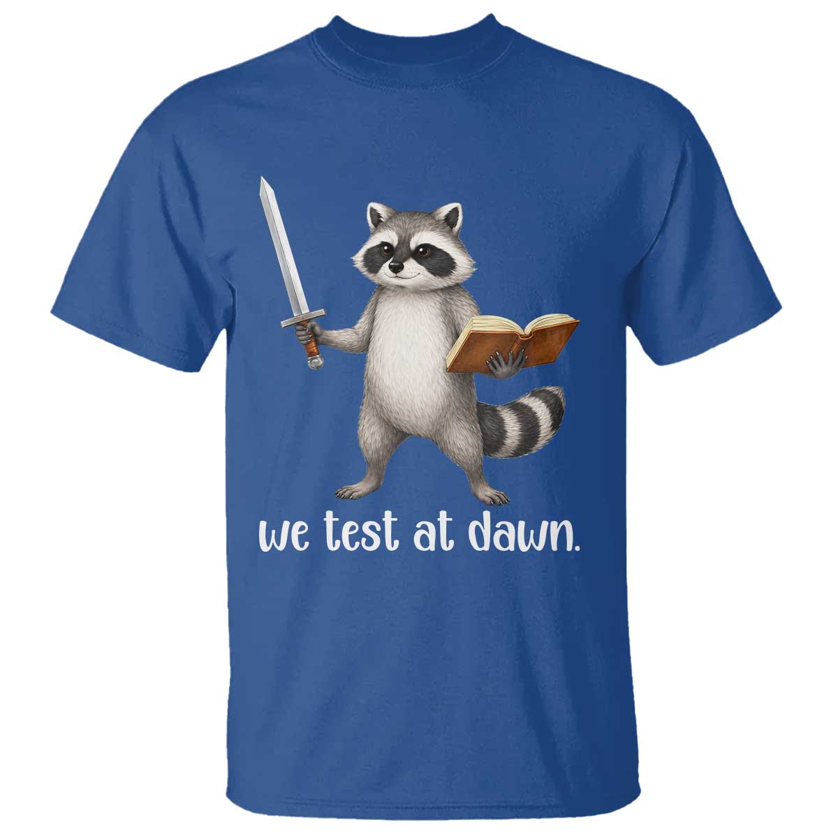 We Test At Dawn Raccoon Warrior T Shirt Funny Student Teacher Exam Motivation