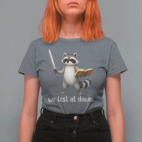 We Test At Dawn Raccoon Warrior T Shirt For Women Funny Student Teacher Exam Motivation