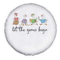 Let the Games Begin Cute Geese Spare Tire Cover Field Day Whimsical School Sports