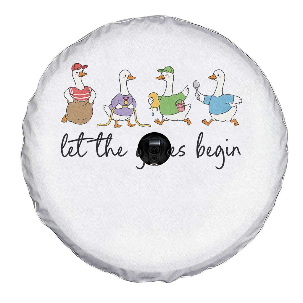 Let the Games Begin Cute Geese Spare Tire Cover Field Day Whimsical School Sports