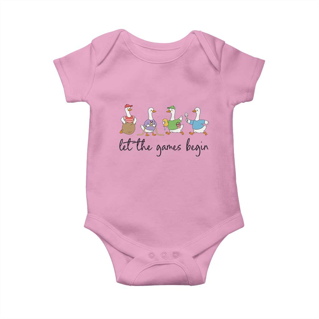 Let the Games Begin Cute Geese Baby Onesie Field Day Whimsical School Sports
