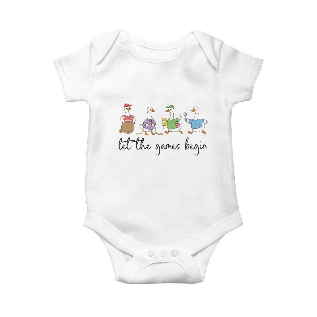 Let the Games Begin Cute Geese Baby Onesie Field Day Whimsical School Sports