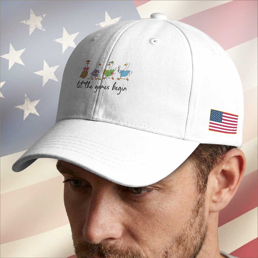 Let the Games Begin Cute Geese Baseball Cap Field Day Whimsical School Sports