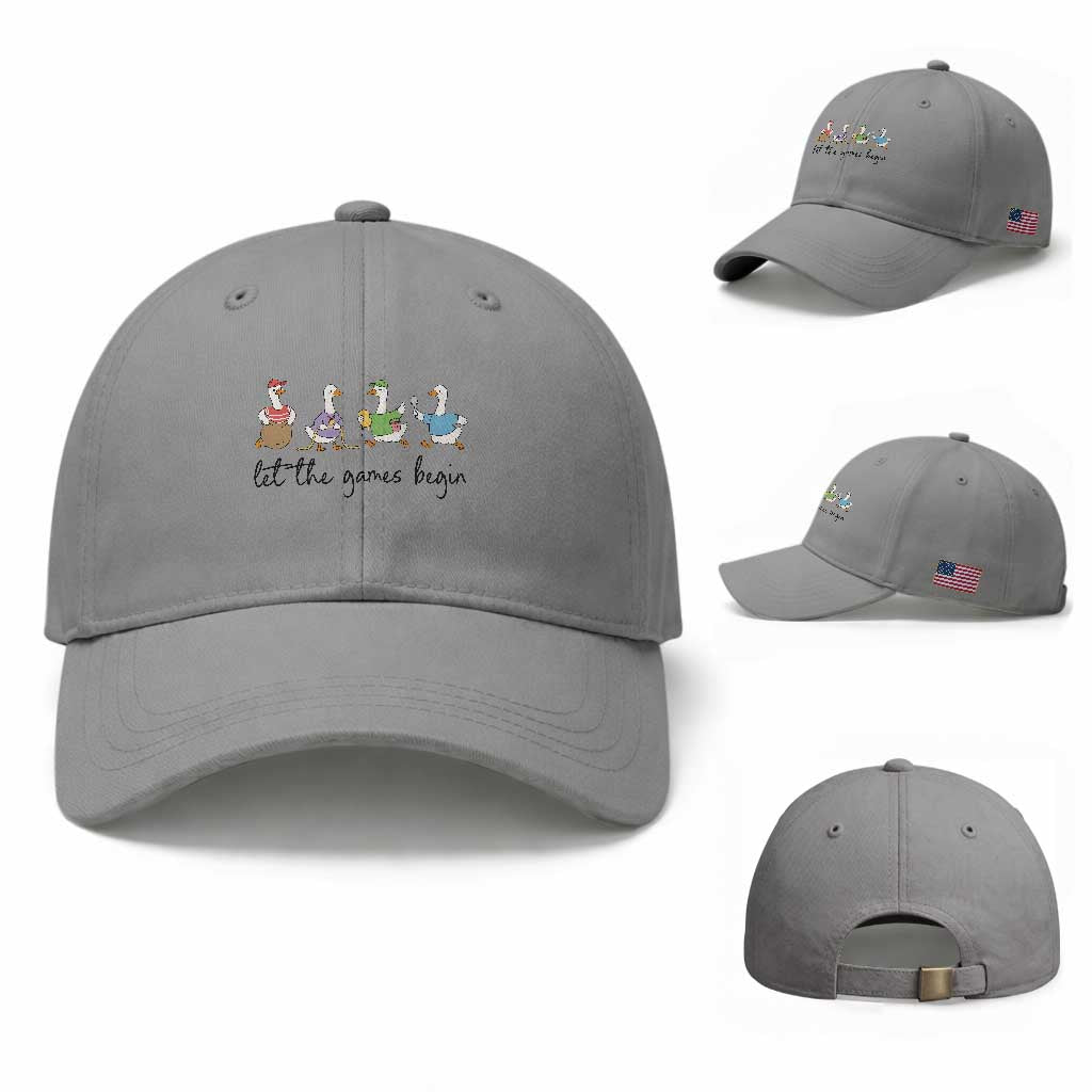 Let the Games Begin Cute Geese Baseball Cap Field Day Whimsical School Sports