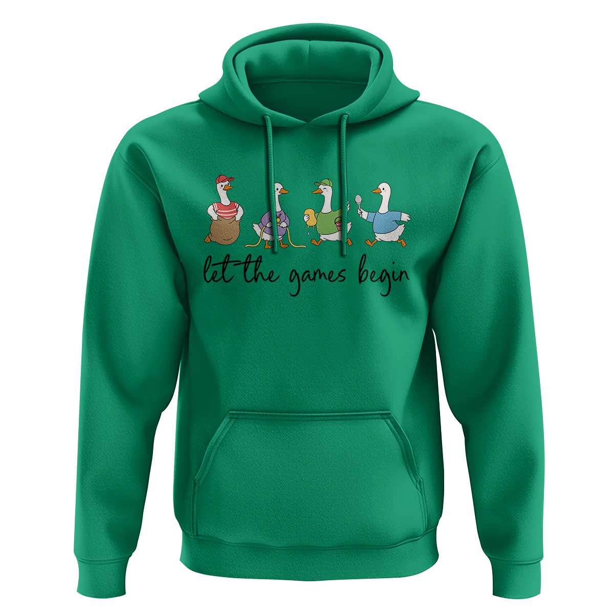 Let the Games Begin Cute Geese Hoodie Field Day Whimsical School Sports