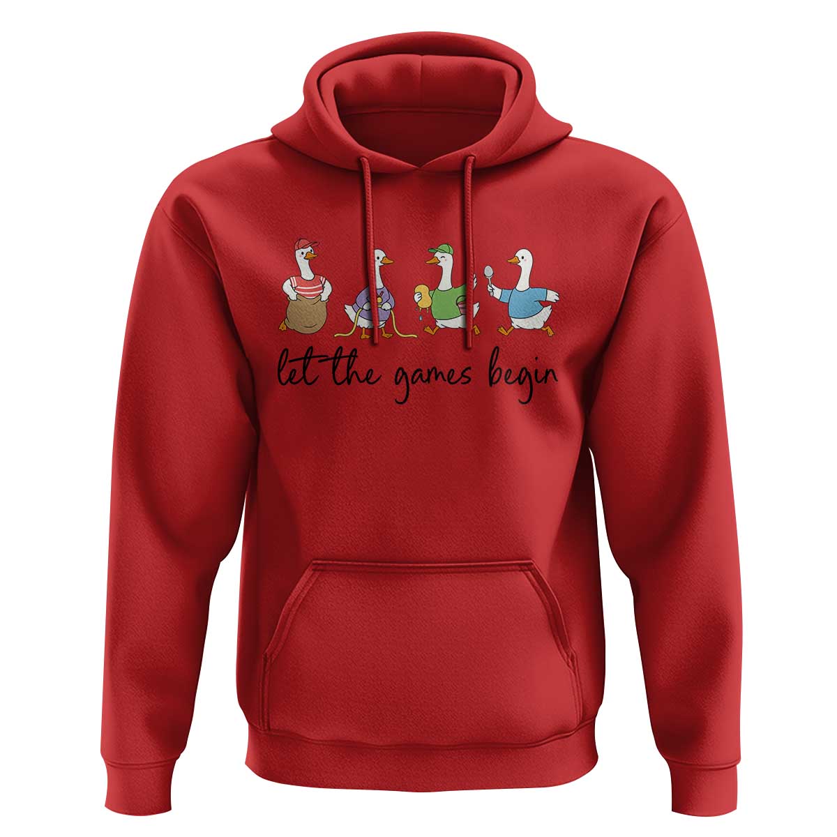 Let the Games Begin Cute Geese Hoodie Field Day Whimsical School Sports