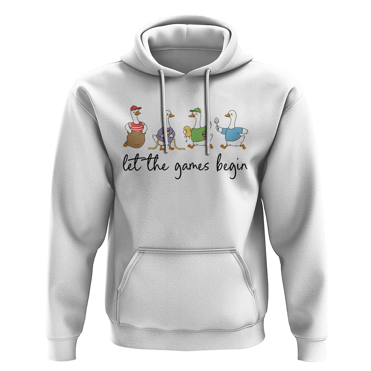 Let the Games Begin Cute Geese Hoodie Field Day Whimsical School Sports