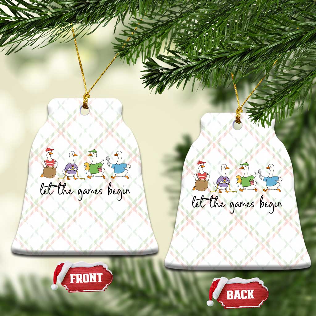 Let the Games Begin Cute Geese Ceramic Ornament Field Day Whimsical School Sports