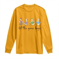 Let the Games Begin Cute Geese Long Sleeve Shirt Field Day Whimsical School Sports