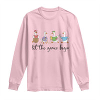 Let the Games Begin Cute Geese Long Sleeve Shirt Field Day Whimsical School Sports
