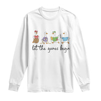 Let the Games Begin Cute Geese Long Sleeve Shirt Field Day Whimsical School Sports
