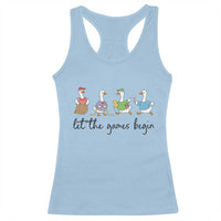 Let the Games Begin Cute Geese Racerback Tank Top Field Day Whimsical School Sports