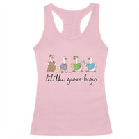 Let the Games Begin Cute Geese Racerback Tank Top Field Day Whimsical School Sports