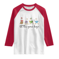 Let the Games Begin Cute Geese Raglan Shirt Field Day Whimsical School Sports