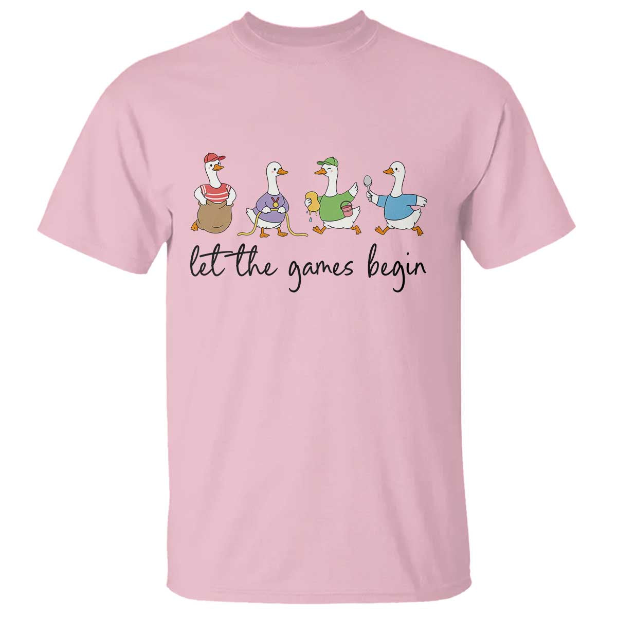 Let the Games Begin Cute Geese T Shirt Field Day Whimsical School Sports
