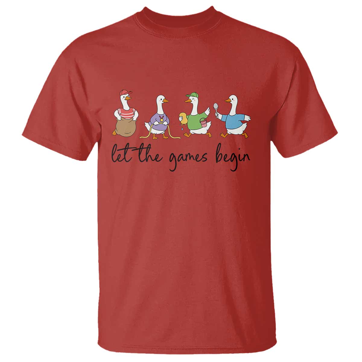 Let the Games Begin Cute Geese T Shirt Field Day Whimsical School Sports