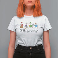 Let the Games Begin Cute Geese T Shirt For Women Field Day Whimsical School Sports