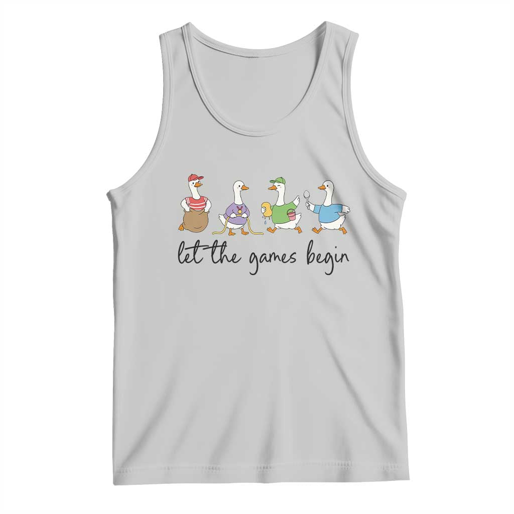 Let the Games Begin Cute Geese Tank Top Field Day Whimsical School Sports