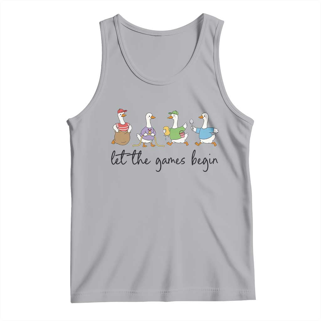Let the Games Begin Cute Geese Tank Top Field Day Whimsical School Sports