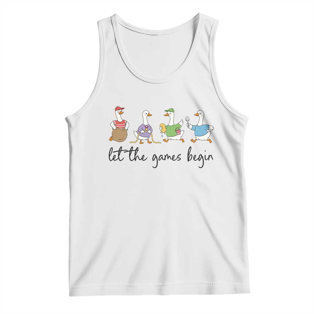 Let the Games Begin Cute Geese Tank Top Field Day Whimsical School Sports