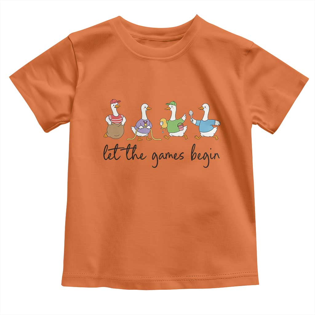 Let the Games Begin Cute Geese Toddler T Shirt Field Day Whimsical School Sports