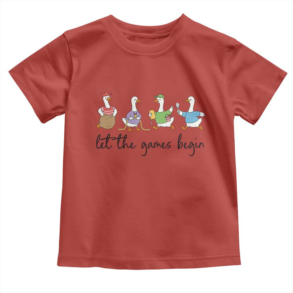 Let the Games Begin Cute Geese Toddler T Shirt Field Day Whimsical School Sports