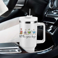Let the Games Begin Cute Geese Tumbler With Handle Field Day Whimsical School Sports
