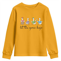 Let the Games Begin Cute Geese Youth Sweatshirt Field Day Whimsical School Sports