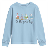 Let the Games Begin Cute Geese Youth Sweatshirt Field Day Whimsical School Sports